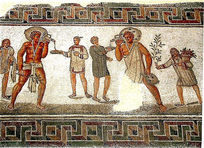 Byzantine mosaic on wine